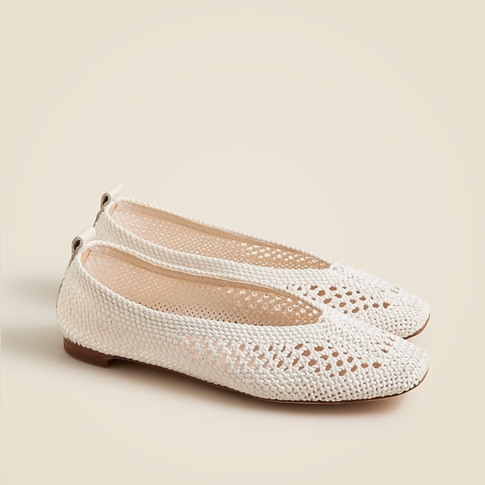 J. Crew Square-toe Crochet Ballet Flats size 8.5 New without box